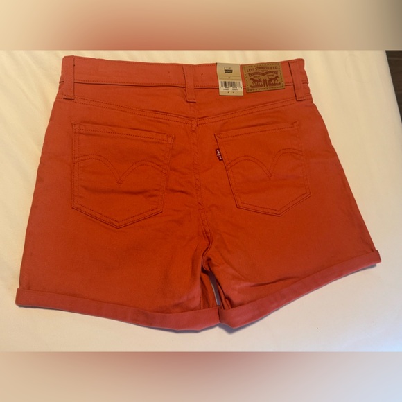 Levi's Vibrant Orange Jean Shorts - Picture 2 of 4